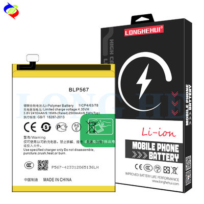 Batería de reemplazo de teléfono inteligente BLP567 para Oppo R829T R1 R8006 R8007 R1S 3.8V 2500mAh Batería digital