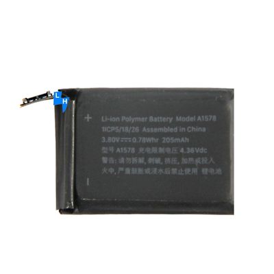Protección de doble IC 205mAh A1578 A1802 Batería de 38 mm para Apple Watch Serie 1