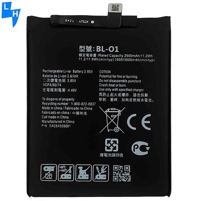 Batería recargable original de color negro BL-O1 para LG K20 2019 K8 LM-X120EMW 3000mAh 3.84V