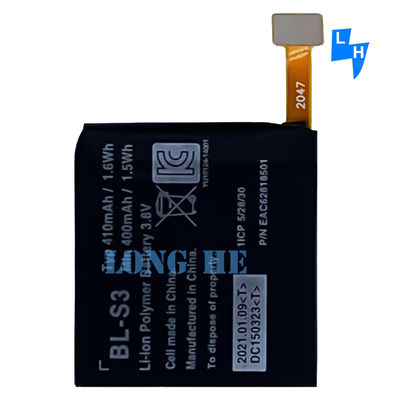 Protección de doble IC BL-S3 410mAh 1.6Wh Batería de reloj inteligente para LG G Watch R W110 W150