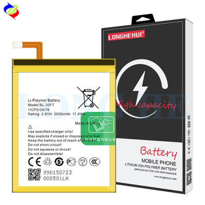 OEM/ODM 3.8V 3000mAh Batería incorporada para el teléfono móvil Tecno Phantom 5 A5 BL-30FT