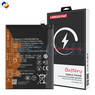 Batería de litio polímero HB386589ECW para Huawei P10 /NOVA3/NOVA4/honor20/honor play 3650mAh 3.82V
