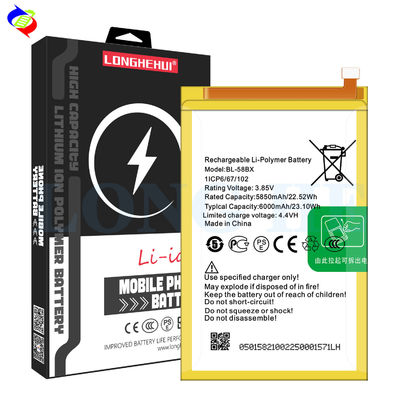 6000mAh BL-58BX X680 Batería para Infinix Hot 9 Play Dispositivo móvil en blanco Finalización