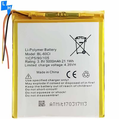 Batería amarilla de alta capacidad para itel 1703 BL-60CI 5000mAh recargable