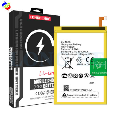 Recargable 3.8V 4000mah Batería de teléfono móvil 40AX para Infinix X551