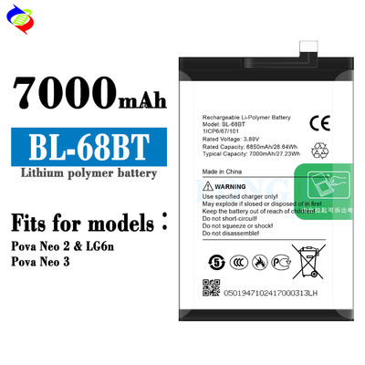 Batería de repuesto recargable para Tecno Pova Neo2/LG6n BL-68BT baterías de teléfono 7000mAh