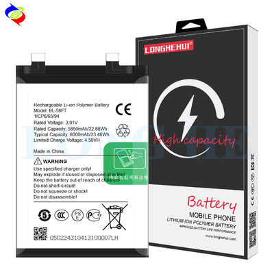BL-58FT 3.91V 6000mAh Batería de teléfono móvil para Tecno Baterías originales de iones de litio