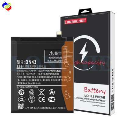 1 1 Batería de teléfono de reemplazo de capacidad original BN43 para Xiaomi Redmi Note4X 4100mAh