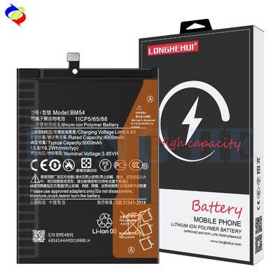 Redmi Note 9 5G Batería BM54 5000mAh para BM54 Baterías recargables para teléfonos móviles