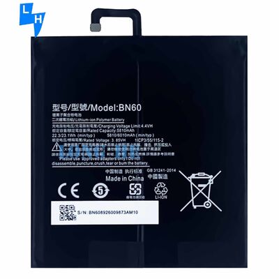 Batería de tableta de capacidad negra 6000mAh para Xiao Mi Pad 4 Alta capacidad OEM BN60