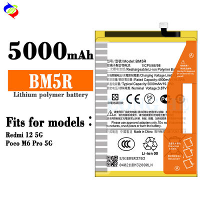 3.87V 5000mAh Batería BM5R para Xiaomi Redmi 12 5G Baterías recargables para teléfonos móviles