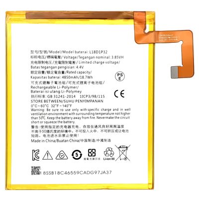 Batería recargable de 4850mAh para Lenovo Smart Tab-M10 Batería TB-X605 L18D1P32 Batería de reemplazo