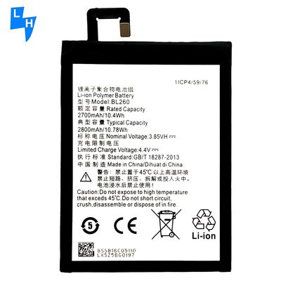 Baterías móviles de protección de doble IC para Lenovo Vibe S1 Lite/S1LA40 BL260 2800mAh