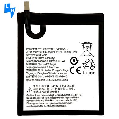 OEM 500PCS Protección de doble IC Batería de litio de 3000mAh para Lenovo K6 BL267