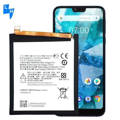 Nokia5 2018 Nokia X5 Batería de teléfono móvil HE342 Para 500 piezas MOQ