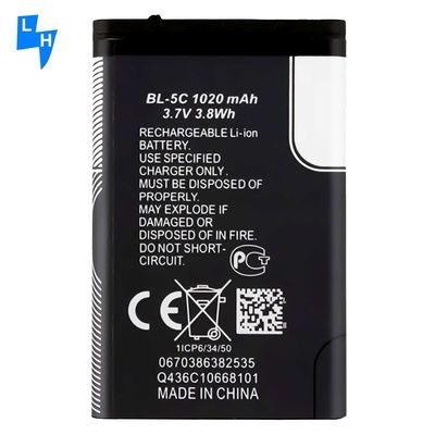 500pcs MOQ BL-5C 1020mAh Batería para Nokia C2-01 2700 clásico 6030 3110C 1100 1200 1650