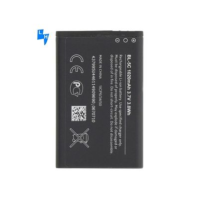 Batería de teléfono celular recargable BL-5C 1020mAh 800mAh 600mAh Reemplazo para Nokia