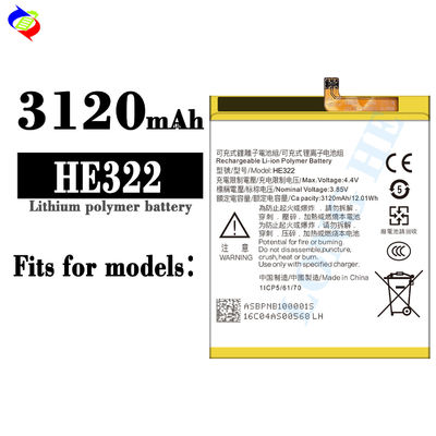 Reemplazo de la batería del teléfono A 3.85V 3120mAh Baterías recargables para Nokia HE322