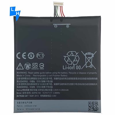 Una batería negra de litio polímero BOP9C100 de 2600mAh para HTC D816 Desire816 teléfono móvil