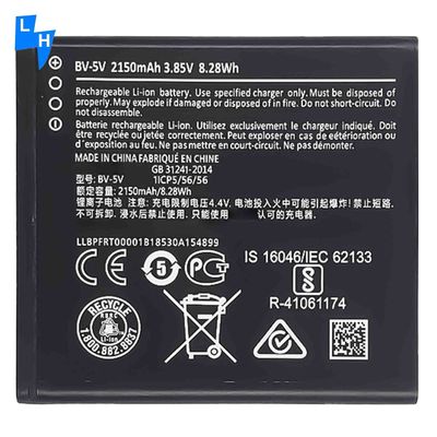 Teléfono móvil Negro 2150mAh BV-5V Batería para Nokia 1 TA-1047 Durable y de larga duración
