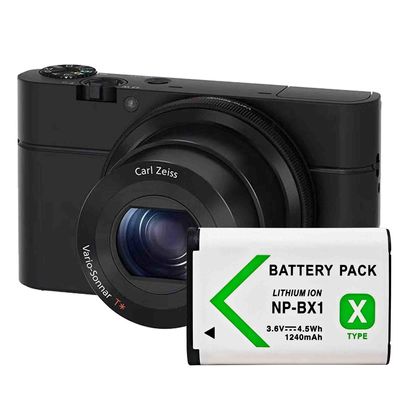 Batería recargable de 1240mAh 4.5V para la cámara Sony DSC-RX100 DSC-WX500 DSC-HX400 ZV-1