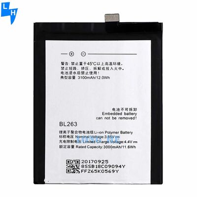 BL263 3.85V 3100mAh Batería recargable para el Lenovo ZUK Z2 Pro Rendimiento garantizado
