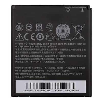 Protección de doble IC Batería de teléfono móvil BM65100 Negro para HTC Desire 510 601 700