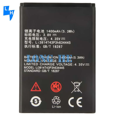 Batería de teléfono móvil 1400mAh recargable para ZTE Blade L110 A112 V815W Li3814T43P3h634445