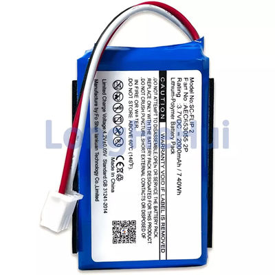 2000mAh batería de altavoz recargable de reemplazo para JBL-Flip 2 2013 3.7V AEC653055-2P