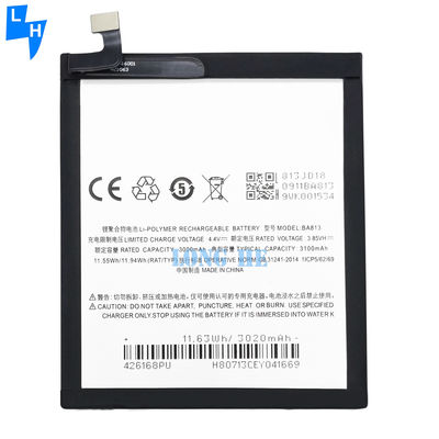Baterías recargables de 3100mAh para Meizu V8 Pro OEM BA813 Batería de versión de teléfono celular