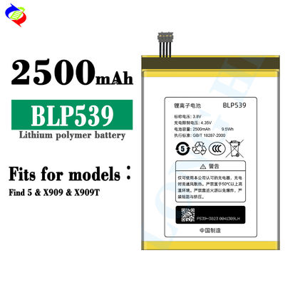 Batería BLP539 2500mah Reemplazo de alta calidad para Oppo X909 X909t Batería de teléfono Find5
