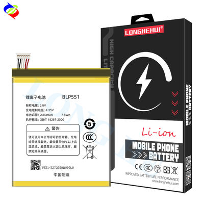 Baterías de iones de litio y polímero de litio BLP551 2000mAh 3.8V Para OPPO R809T R819T R809 R819 Buscar 2 Batería de teléfono móvil de reemplazo